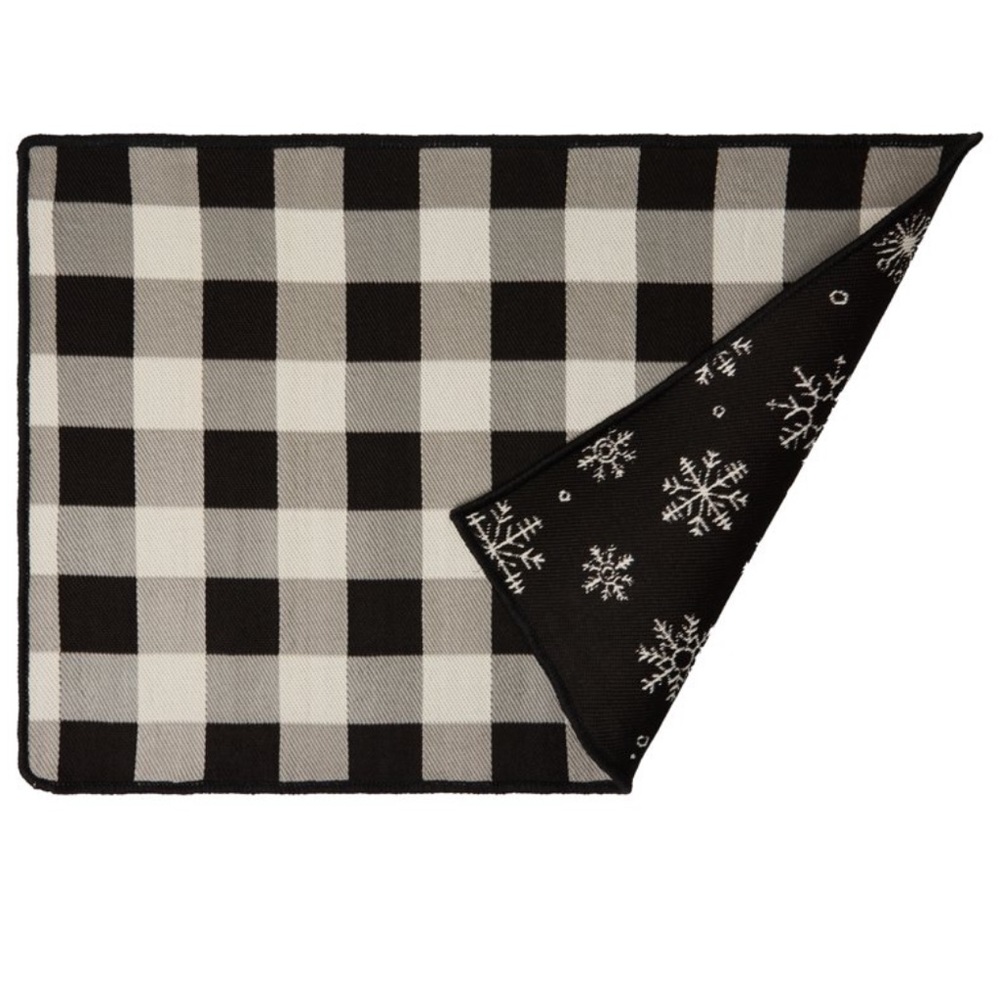 Holiday Time Christmas Plaid 36x24” Reversible Outdoor Floor Doormat NWT